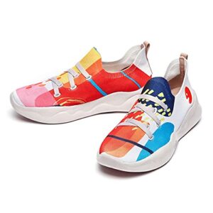 uin women’s fashion sneakers lightweight walking casual slip ons comfortable art painted athletic travel shoes mijas watermelon season (9)