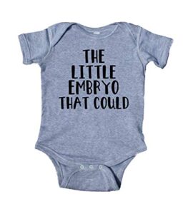 sunray clothing the little embryo that could baby ivf invitro boy girl onesie gray