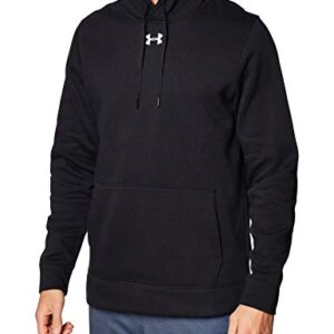 Under Armour Mens Hustle Fleece Hoodie , Black (001)/White , X-Large