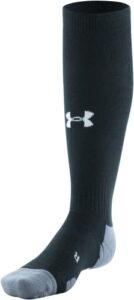 under armour adult team over-the-calf socks, 1-pair , black/graphite/white , large