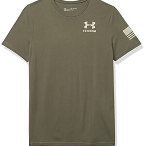 Under Armour Boys' New Freedom Flag TShirt , Marine Od Green (390)/Desert Sand , Youth Large