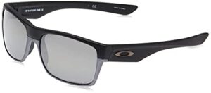 oakley men’s oo9189 twoface square sunglasses, matte black on silver/prizm black polarized, 60 mm