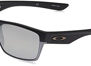 Oakley Men's OO9189 TwoFace Square Sunglasses, Matte Black on Silver/Prizm Black Polarized, 60 mm