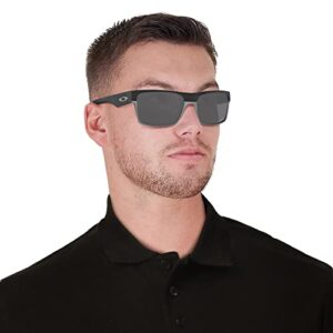 Oakley Men's OO9189 TwoFace Square Sunglasses, Matte Black on Silver/Prizm Black Polarized, 60 mm