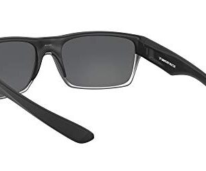 Oakley Men's OO9189 TwoFace Square Sunglasses, Matte Black on Silver/Prizm Black Polarized, 60 mm