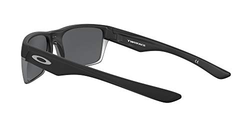 Oakley Men's OO9189 TwoFace Square Sunglasses, Matte Black on Silver/Prizm Black Polarized, 60 mm