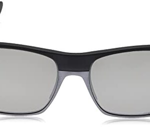 Oakley Men's OO9189 TwoFace Square Sunglasses, Matte Black on Silver/Prizm Black Polarized, 60 mm