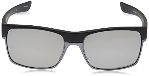 Oakley Men's OO9189 TwoFace Square Sunglasses, Matte Black on Silver/Prizm Black Polarized, 60 mm