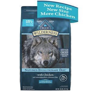 blue buffalo wilderness high protein natural large breed healthy weight adult dry dog food plus wholesome grains, chicken 28 lb bag
