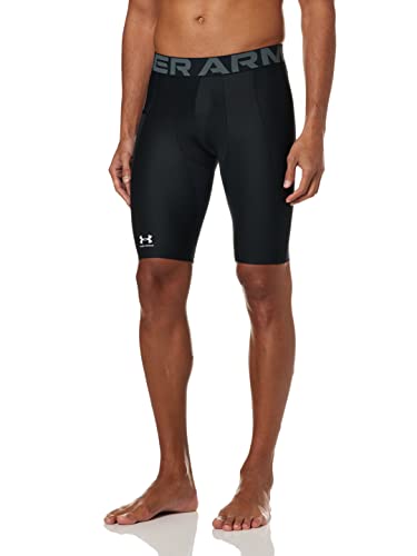 Under Armour Men's HeatGear Pocket Long Shorts , Black (001)/Pitch Gray , Medium