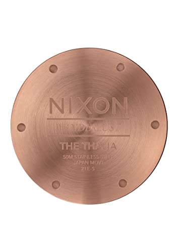 NIXON Thalia Leather A1343 - Gray Sunray/Rose Gold/Gray - 50M Water Resistant Analog Classic Watch (38 mm Watch Face, 18 mm Custom Tapered Leather Band with Stainless Steel Keeper)