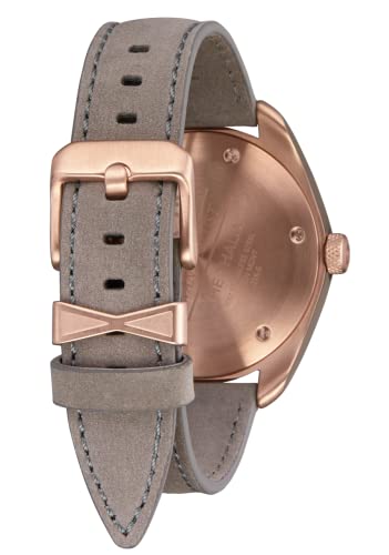 NIXON Thalia Leather A1343 - Gray Sunray/Rose Gold/Gray - 50M Water Resistant Analog Classic Watch (38 mm Watch Face, 18 mm Custom Tapered Leather Band with Stainless Steel Keeper)