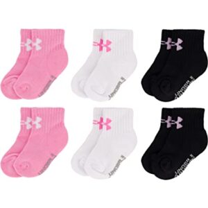 Under Armour girls Multi Pack Quarter Sock, Light Pink, 12-24 Months US