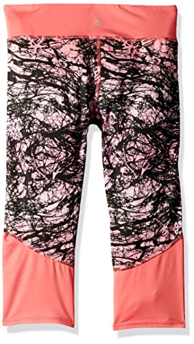 Gaiam Girls' Big Lotus Chibori Capri Pant, Coral, 7/8