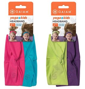 gaiam kids yoga headbands (pack of 2), assorted colors