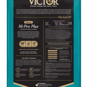 Victor Super Premium Dog Food – Hi-Pro Plus Dry Dog Food – 30% Protein, Gluten Free - for High Energy and Active Dogs & Puppies, 40lbs