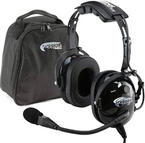 rugged general aviation student pilot headsets for flying airplanes – features noise reduction ga dual plugs adjustable headband and free headset bag