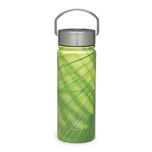 gaiam water bottle wide-mouth stainless steel, bamboo, 18 oz
