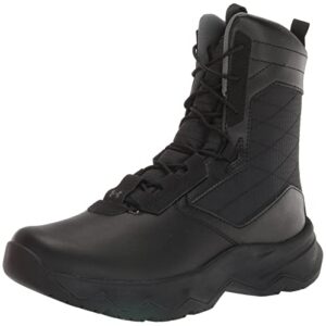 under armour men’s stellar g2 side zip military and tactical boot, black (001)/pitch gray, 11