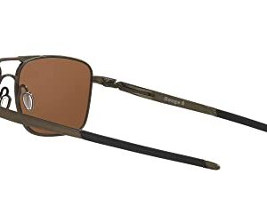 Oakley Men's OO6038 Gauge 6 Titanium Square Sunglasses, Pewter/Prizm Tungsten, 57 mm