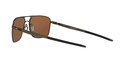 Oakley Men's OO6038 Gauge 6 Titanium Square Sunglasses, Pewter/Prizm Tungsten, 57 mm