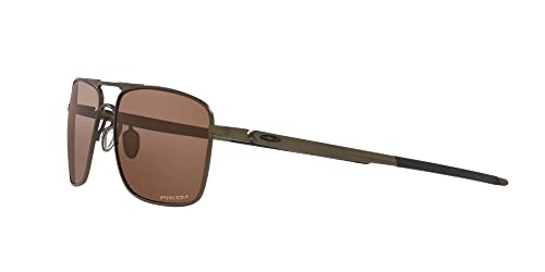 Oakley Men's OO6038 Gauge 6 Titanium Square Sunglasses, Pewter/Prizm Tungsten, 57 mm