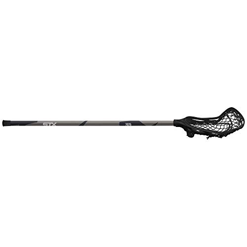 STX Lacrosse Exult 400 Girls Complete Stick with Crux Mesh Pro Pocket, Black (Exult 403)