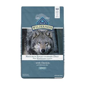 blue buffalo wilderness high protein natural adult dry dog food plus wholesome grains, chicken 24-lb