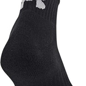 Under Armour Adult Training Cotton Quarter Socks, Multipairs , Black (6-Pairs) , Large
