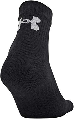 Under Armour Adult Training Cotton Quarter Socks, Multipairs , Black (6-Pairs) , Large