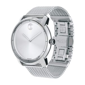 Movado Men's BOLD Thin Stainless Steel Watch with a Printed Index Dial, Silver (Model 3600260)