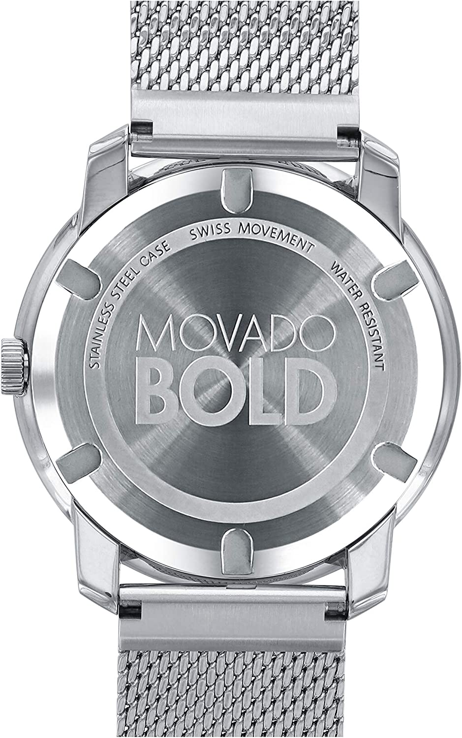 Movado Men's BOLD Thin Stainless Steel Watch with a Printed Index Dial, Silver (Model 3600260)