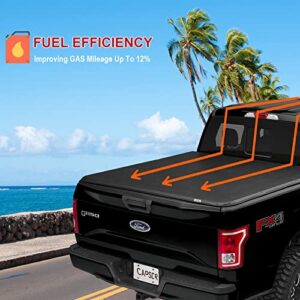 CAPSER 5.5 FT Soft Tri-Fold Truck Bed Tonneau Cover Fits 2015-2023 Ford F150 Styleside 5'5"(66") Truck Bed