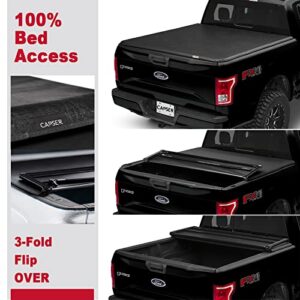 CAPSER 5.5 FT Soft Tri-Fold Truck Bed Tonneau Cover Fits 2015-2023 Ford F150 Styleside 5'5"(66") Truck Bed