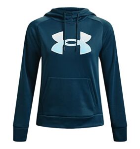 under armour women’s fleece pullover hoodie 1373070 (as1, alpha, l, regular, regular, blue note / white-413, large)