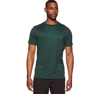 Gaiam Men's Athletic Yoga T-Shirt - Moisture Wicking Gym Training and Workout Shirt - Everyday Pine Grove Heather, X-Large