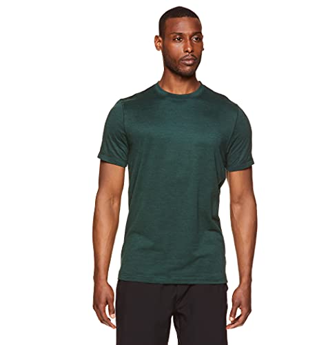 Gaiam Men's Athletic Yoga T-Shirt - Moisture Wicking Gym Training and Workout Shirt - Everyday Pine Grove Heather, X-Large