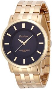 armitron men’s 20/4962bkgp black sunray dial gold-tone bracelet watch