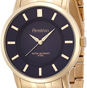 Armitron Men's 20/4962BKGP Black Sunray Dial Gold-Tone Bracelet Watch