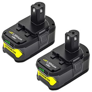 2-pack 18 volt p108 battery replacement for ryobi 18v lithium-ion 6.0 ah battery p109 p107 p105 p104 p103 p102 p190 with led indicator