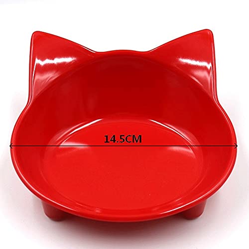 FUUIE Bowls for Food and Water Creative Cat Bowls Cute Cat-Shaped Anti-Slip Portable Food Feeding Tool Pets Feeder Drinking Water Outdoor Travel Single Bowl (Color : Blue)