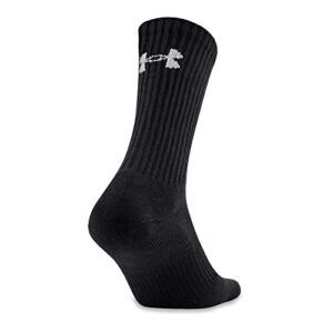 Under Armour Adult Charged Cotton Crew Socks, Multipairs , Black/Gray (6-Pairs) , Large