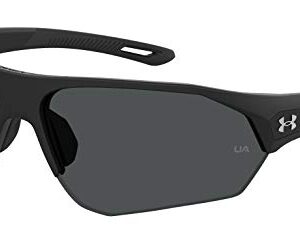 Under Armour UA 0001/G/S Special Shape Sunglasses, Matte Black/Grey, 72mm, 10mm