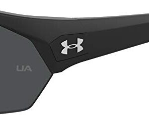 Under Armour UA 0001/G/S Special Shape Sunglasses, Matte Black/Grey, 72mm, 10mm