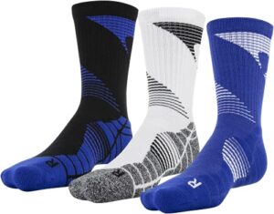 under armour men’s elevated novelty crew socks, 3-pairs , royal assorted , large