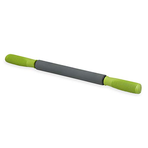 Gaiam Restore Massage Stick Roller - 19" Foam Cushioned Performance Hand Held Muscle Massager | Comfort Grip Handles | Solid Steel Construction