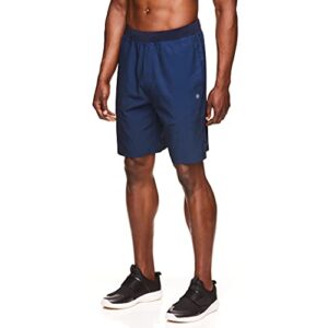 Gaiam Men's Yoga Shorts - Athletic Gym Running and Workout Shorts with Pockets - Root to Rise Navy Heather, Large