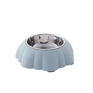 fuuie bowls for food and water household double-layer stainless steel pet bowl, suitable for cats and dogs, strong and simple to clean (color : blue)