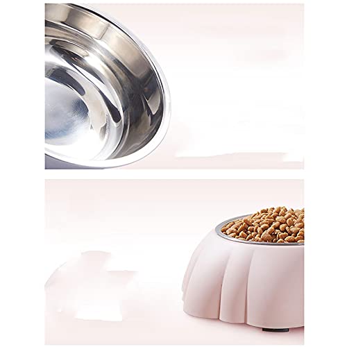 FUUIE Bowls for Food and Water Household Double-Layer Stainless Steel Pet Bowl, Suitable for Cats and Dogs, Strong and Simple to Clean (Color : Blue)