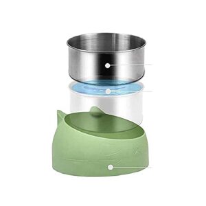 FUUIE Bowls for Food and Water Pet Cat Bowl Stainless Steel 15 Degrees Tilted Safeguard Neck Dog Cat Feeder Pet Food Water Feeding Bowl for Puppy Cat Supplies (Color : Blue, Size : 400ML)